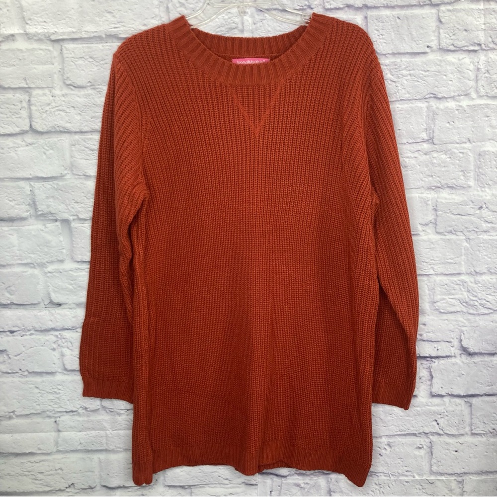 ✨ Woman Within Tunic Sweater Size L Burnt Orange Cozy Fall Staple ✨ - Picture 4 of 13